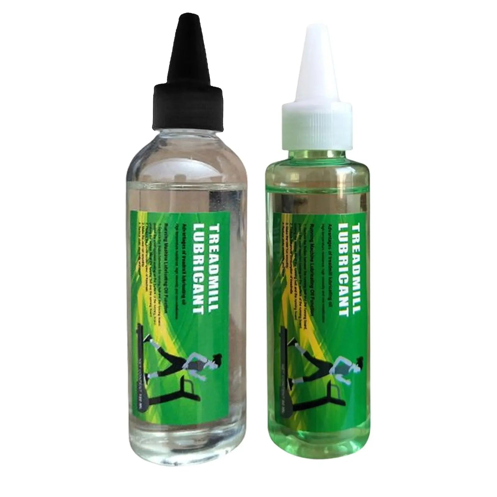 Stride & Flow treadmill lubrication kit with lubricant bottle and applicator for smooth treadmill belt maintenance.