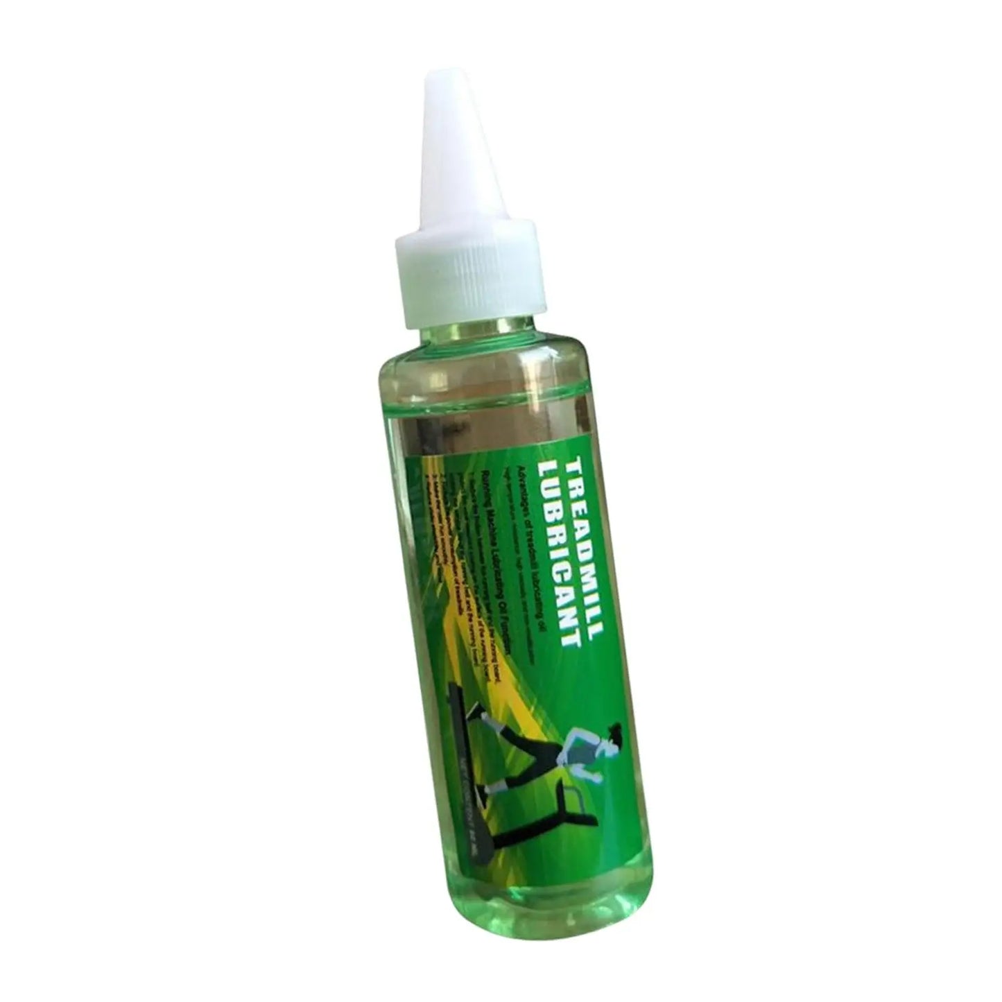 Stride & Flow treadmill lubrication kit with lubricant bottle and applicator for smooth treadmill belt operation.
