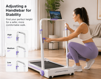 Foldable Incline Walking Pad with Handle Bar | Stride & Flow